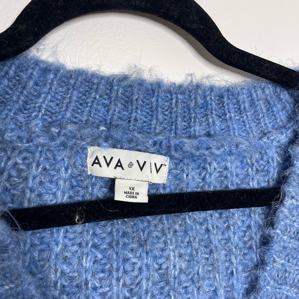 Ava & Viv (Target) Blue Chunky Knit Cardigan - Picture 2 of 8